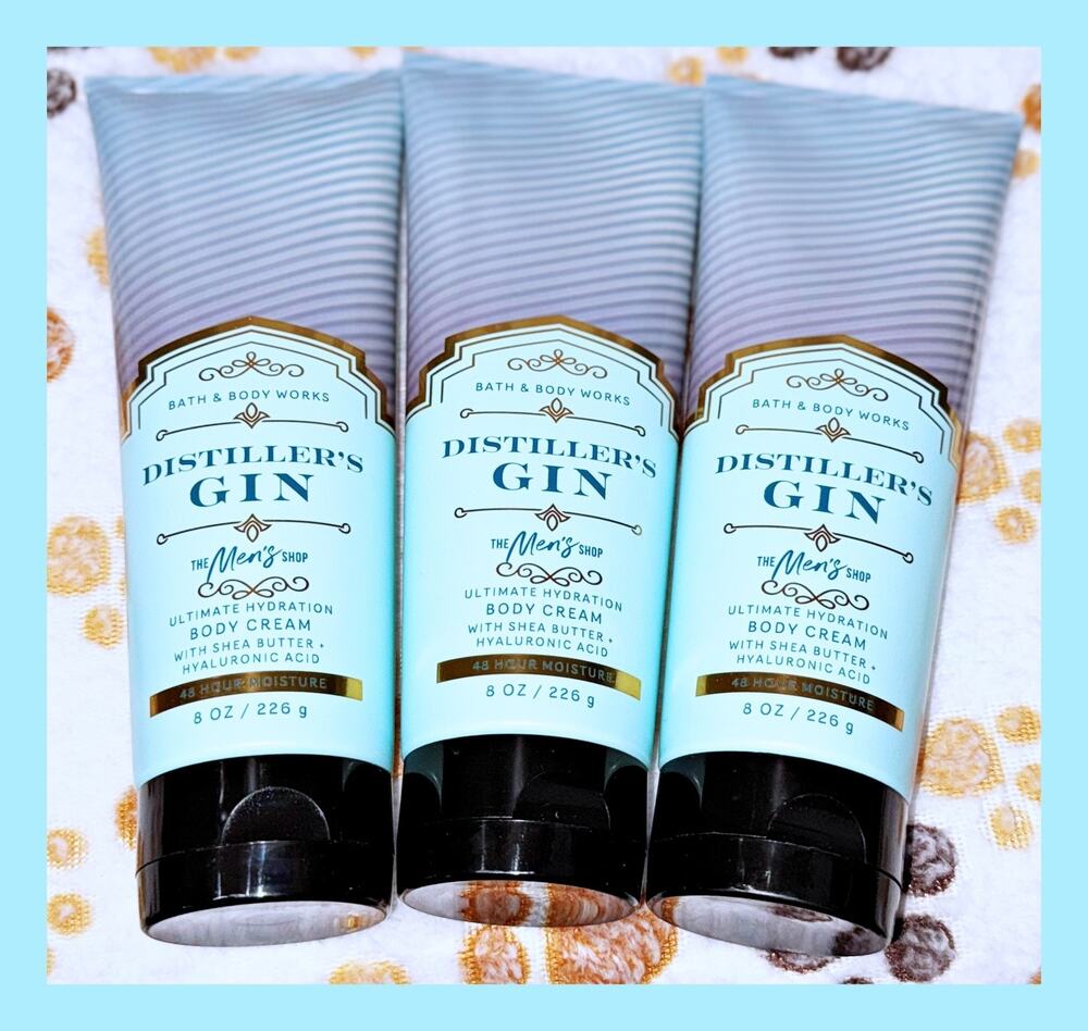 Bath & Body Works Distiller's Gin Men's Shop Ultimate Hydration Body Cream x3